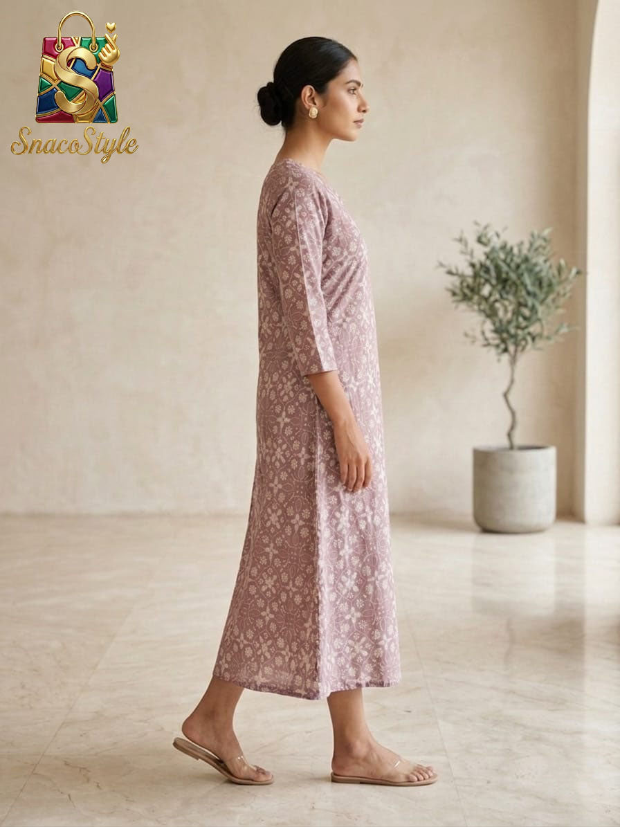 Mauve Mosaic A-Line Kurti