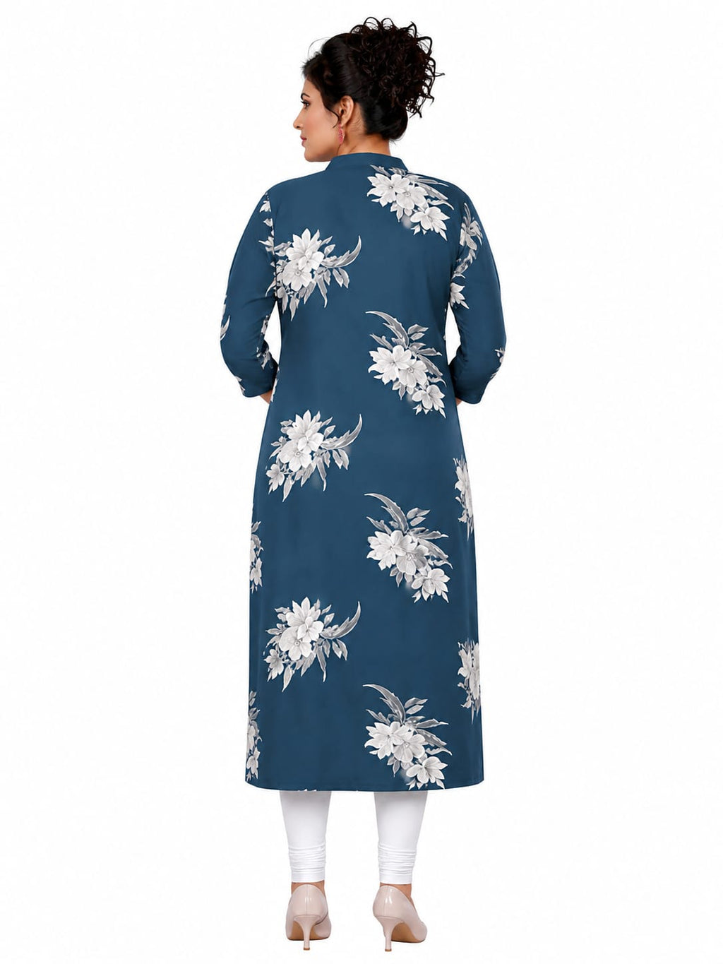 Rayon Discharge Print Knee Length Kurti