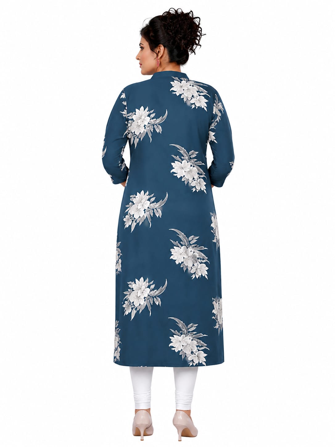 Rayon Discharge Print Knee Length Kurti
