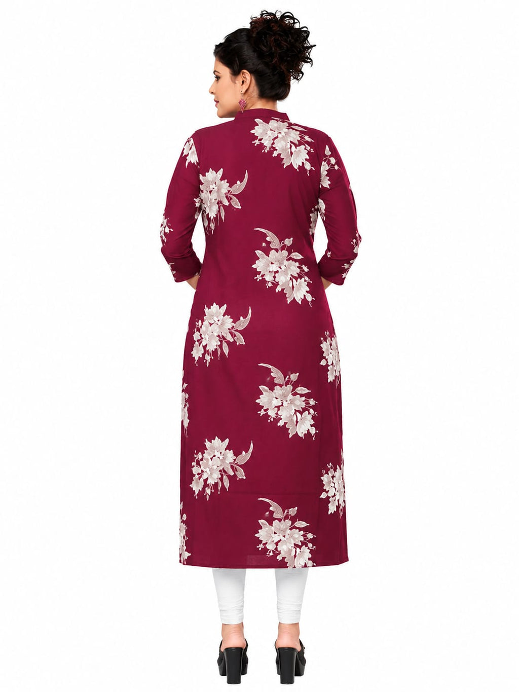 Rayon Discharge Print Knee Length Kurti