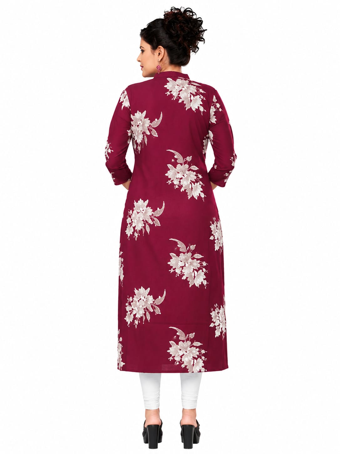 Rayon Discharge Print Knee Length Kurti